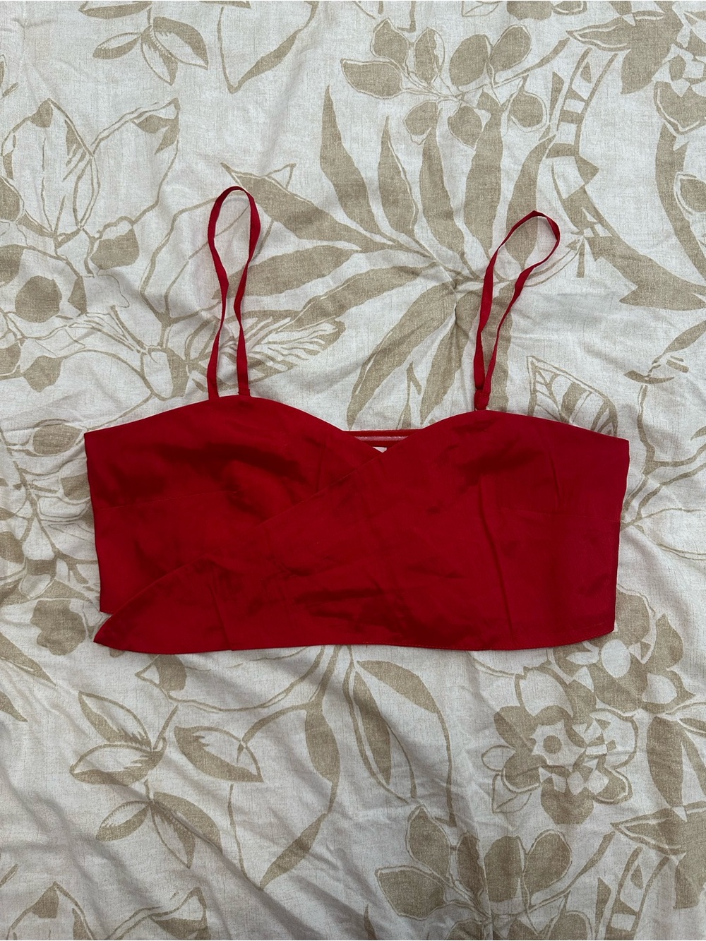 LPA Red Cropped Bandeau Top